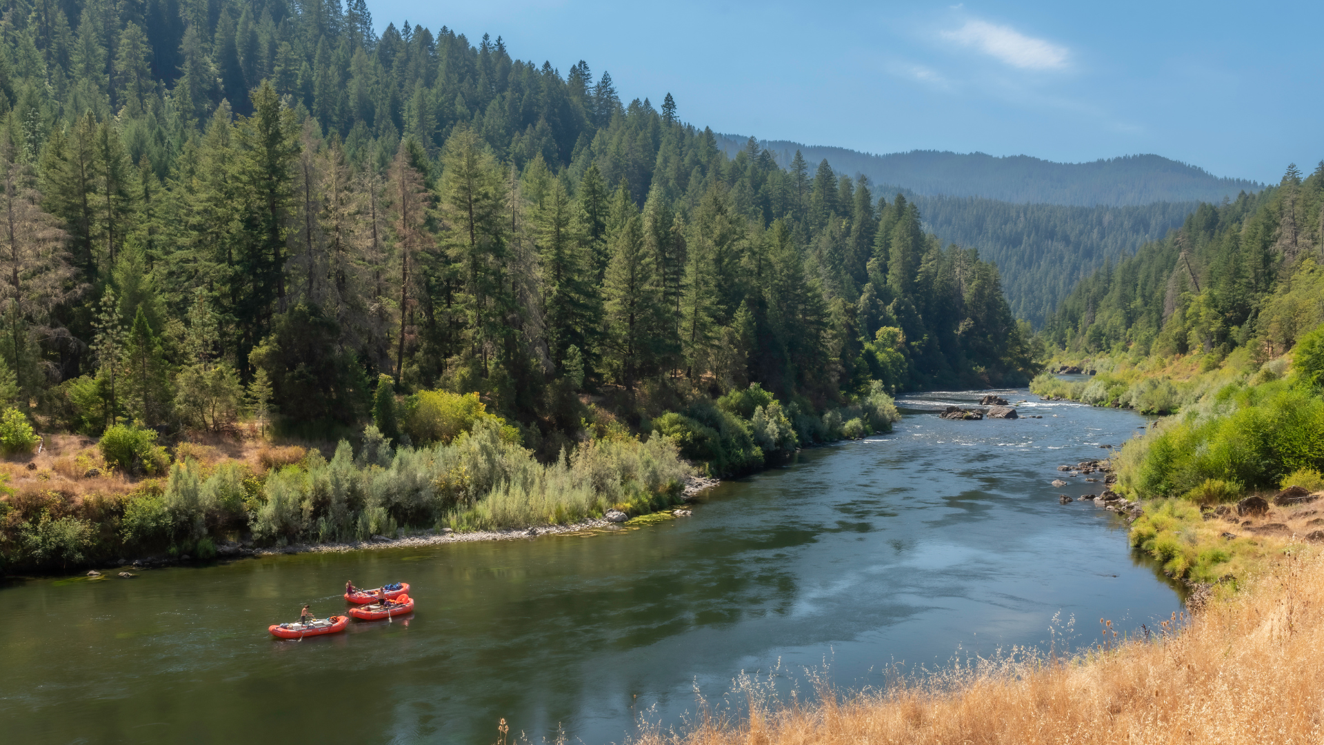 Kayaking on a US river protected by the wild and scenic rivers act