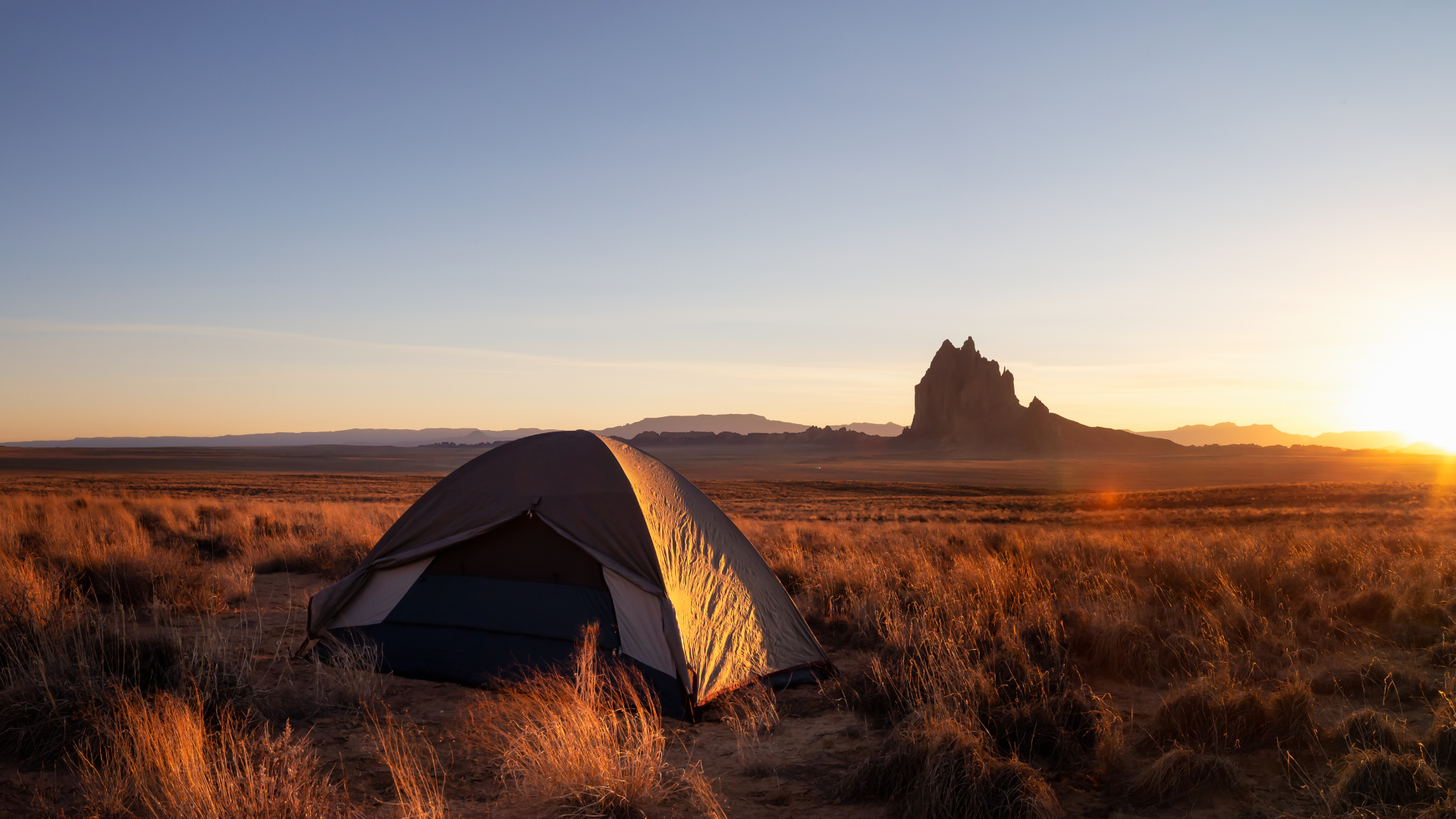 Tent camping in New Mexico
