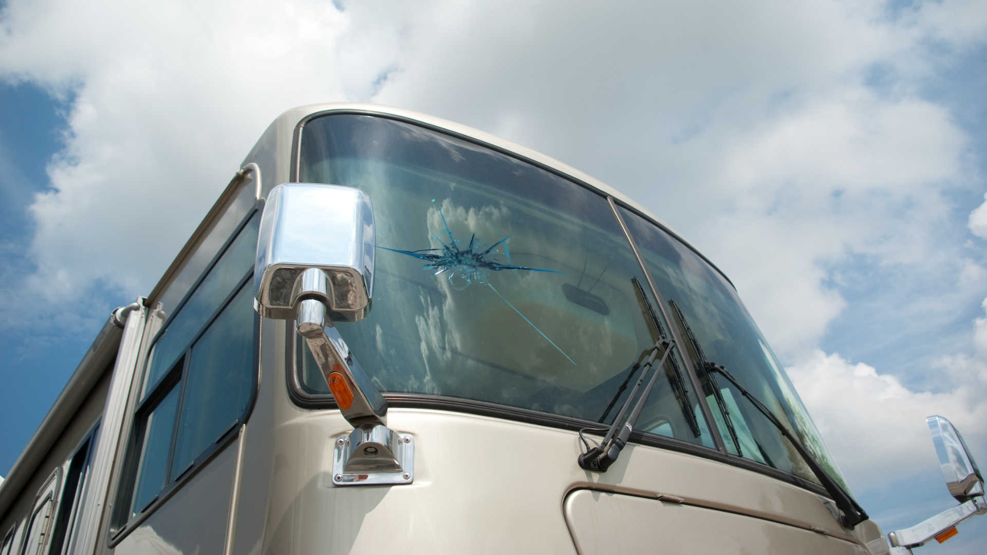 Cracked RV windshield