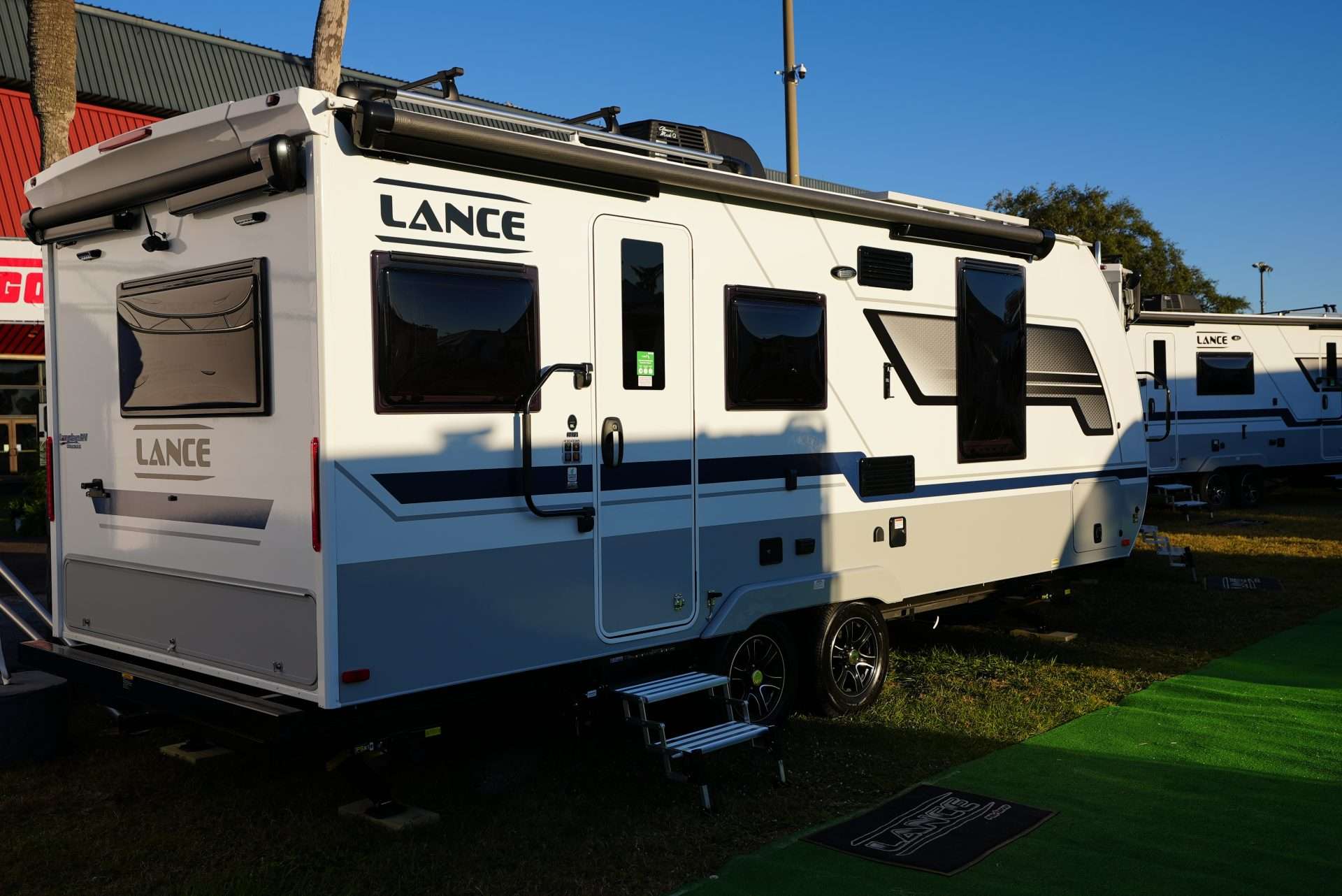 Lance travel trailer at RV dealership