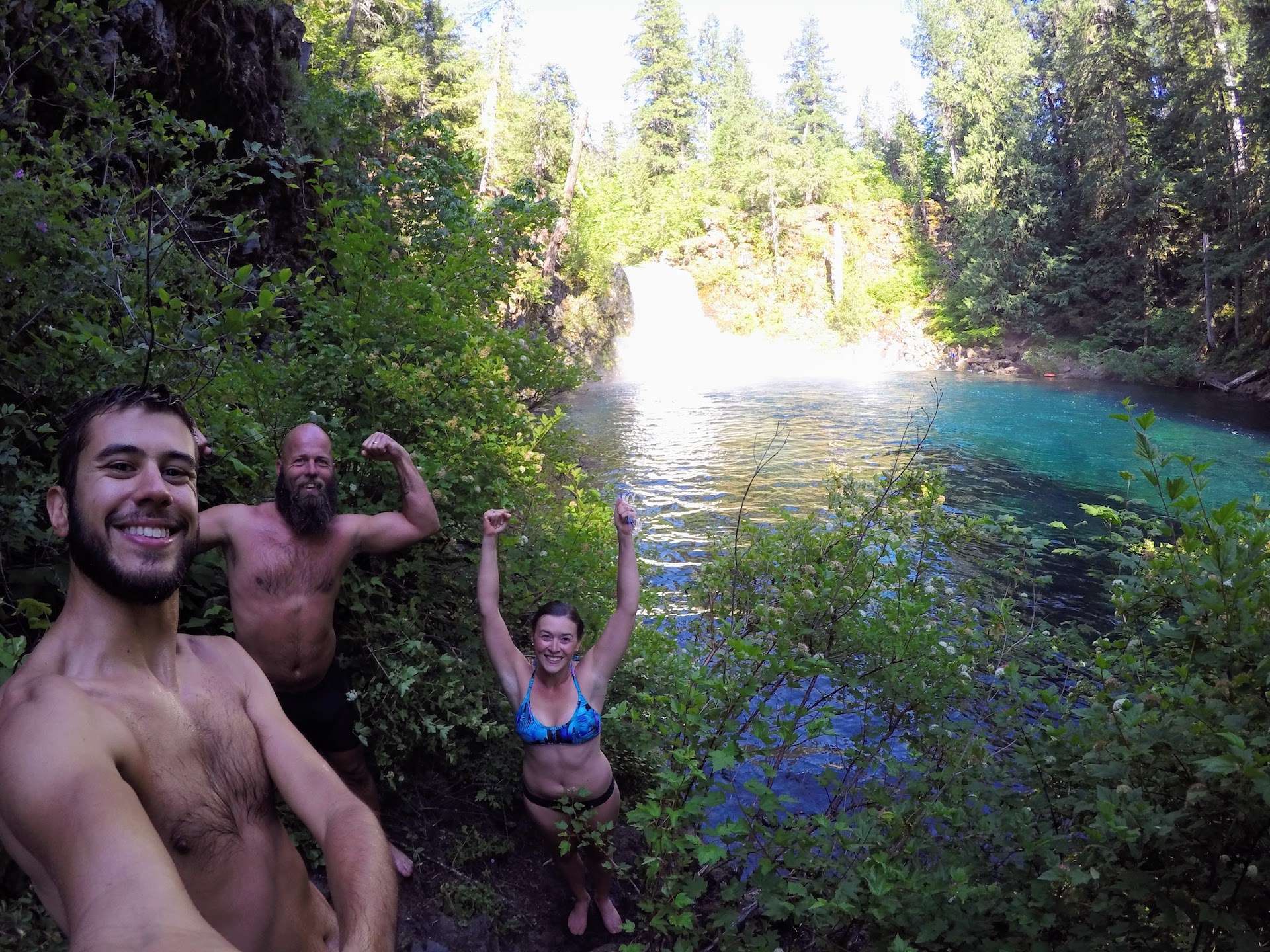 swimming in the blue pool of tamolitch falls