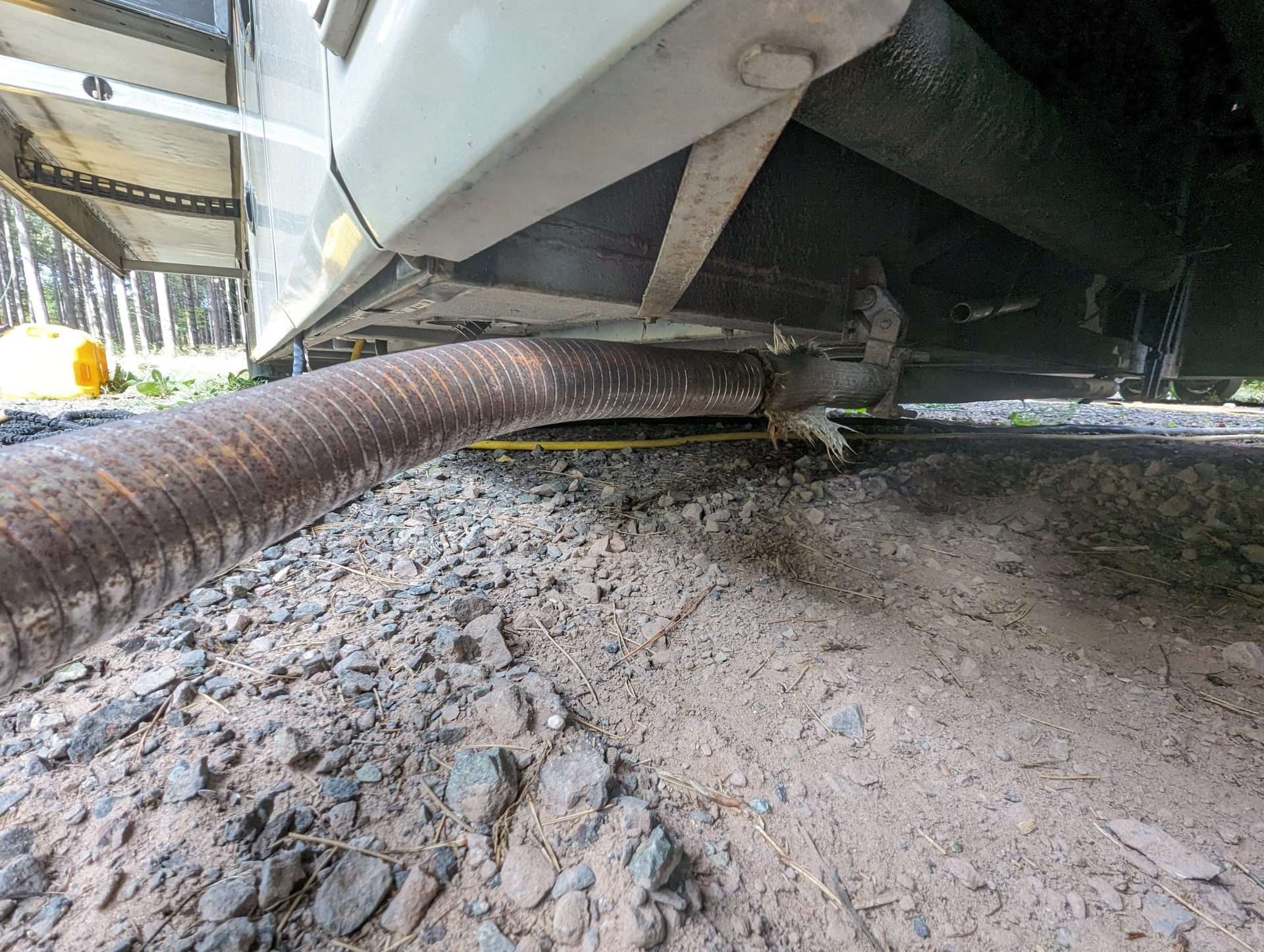 aquahot RV system with exhaust extension