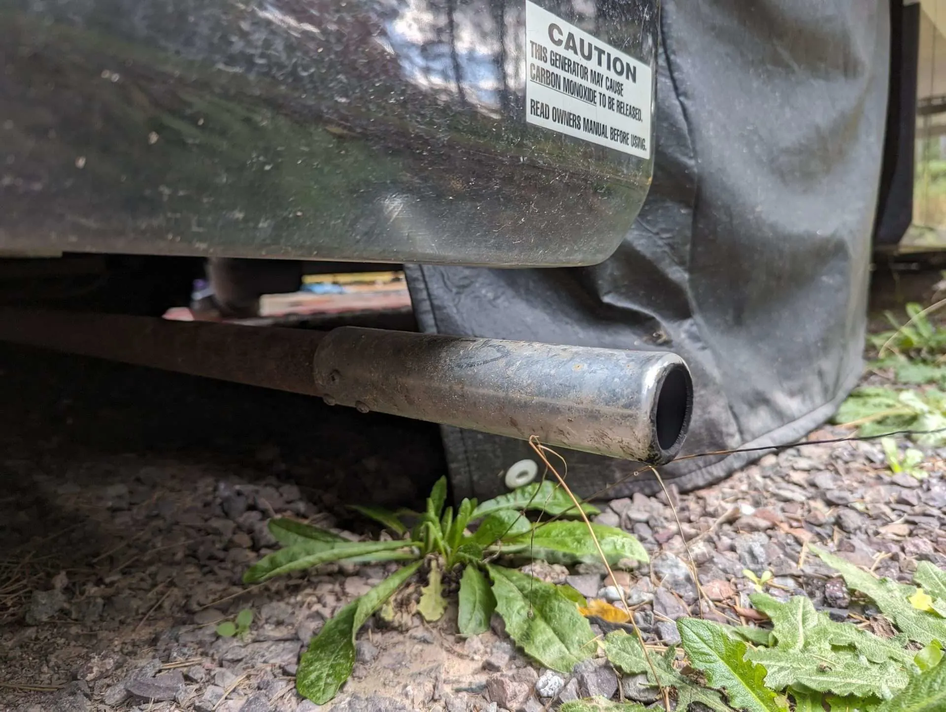 exhaust pipe on rv generator