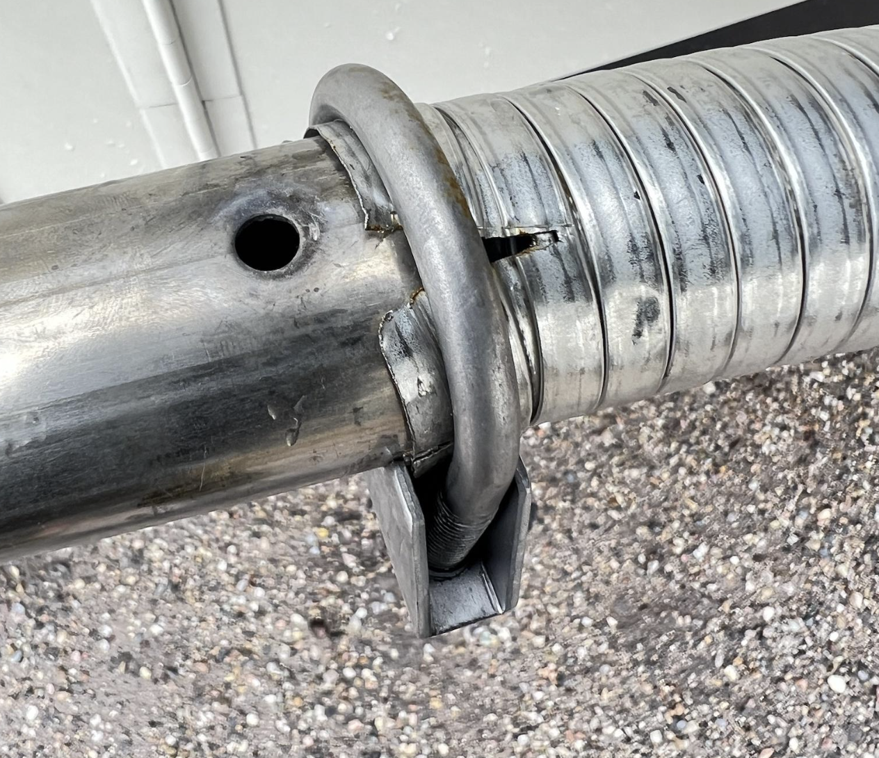 pipe connection to RV generator exhaust