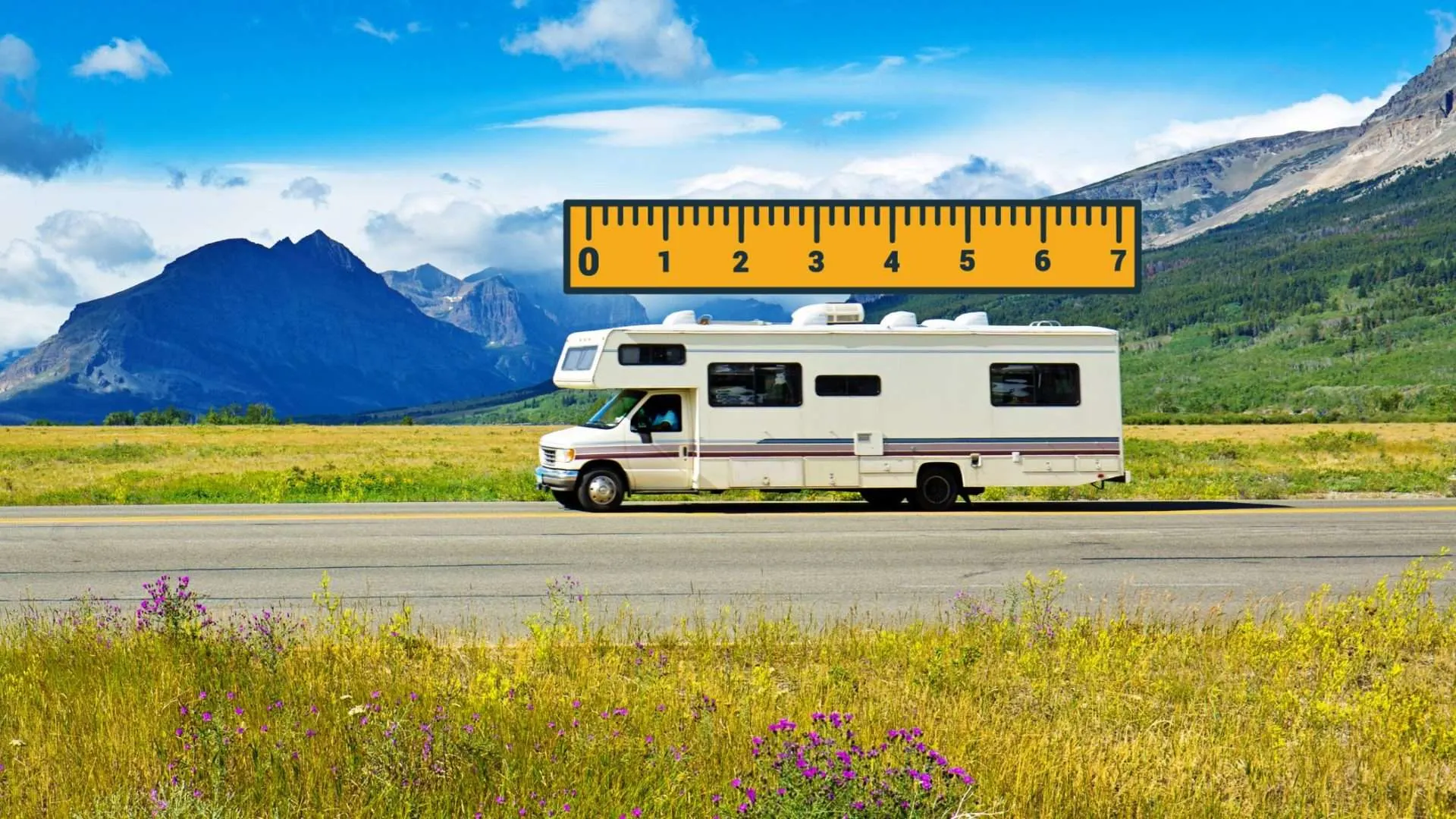 motorhome with ruler