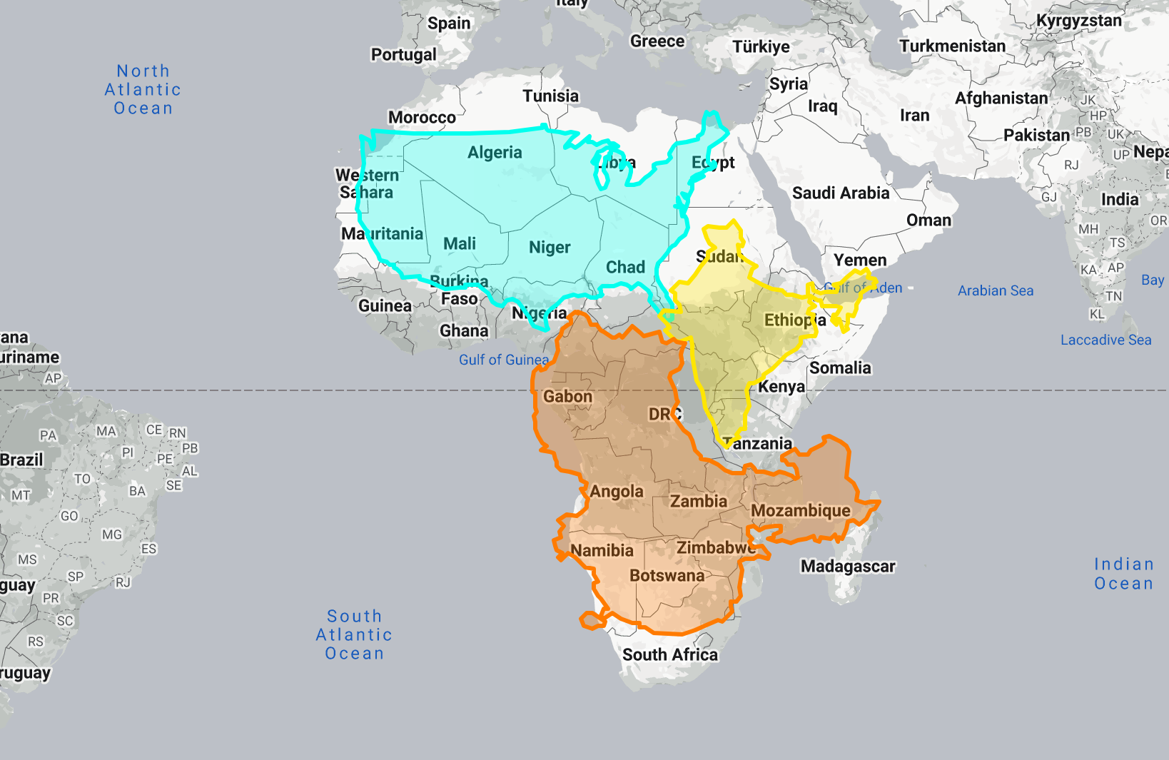 the true size of Africa