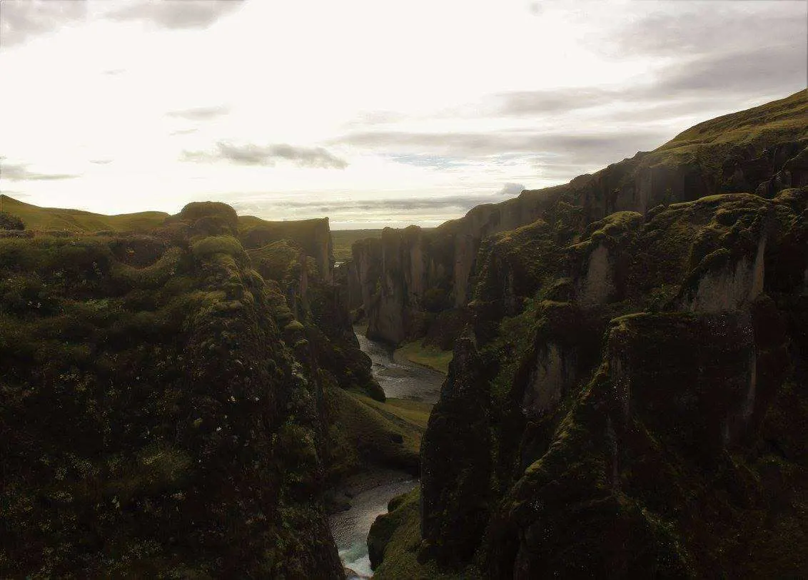 River running through Iceland hike