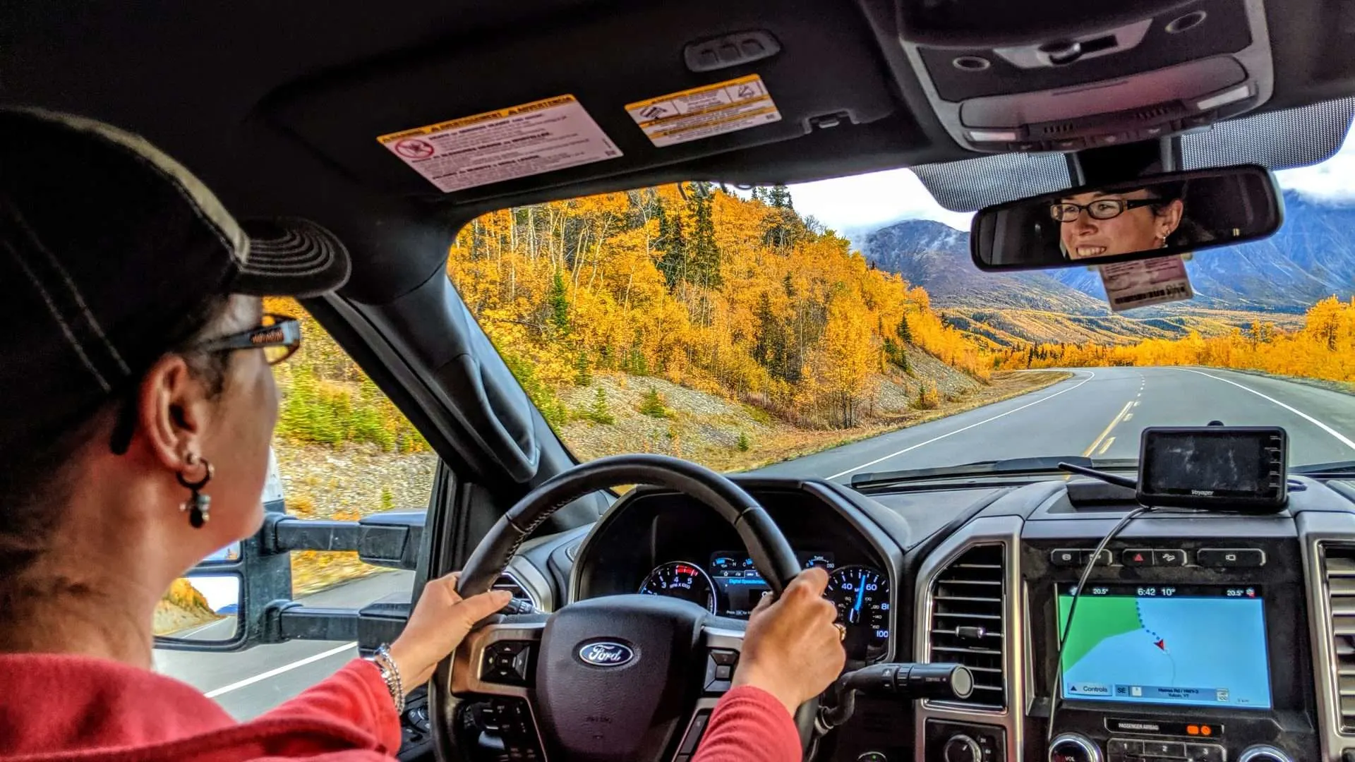 driving south from Alaska in the fall