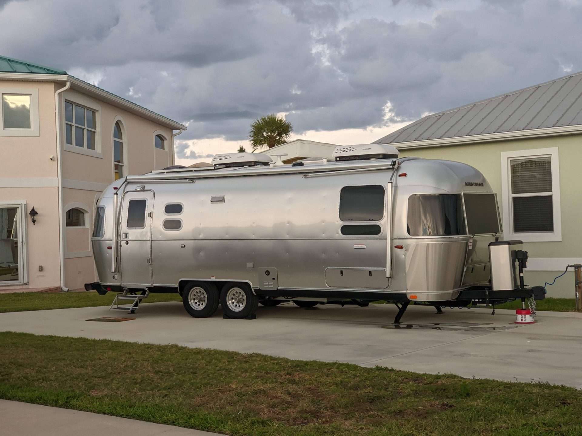 Airstream parked in driveway