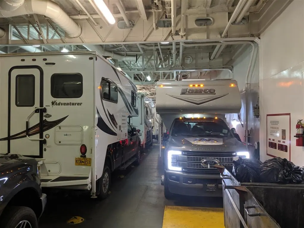 truck camper on ferry alaska marine highway