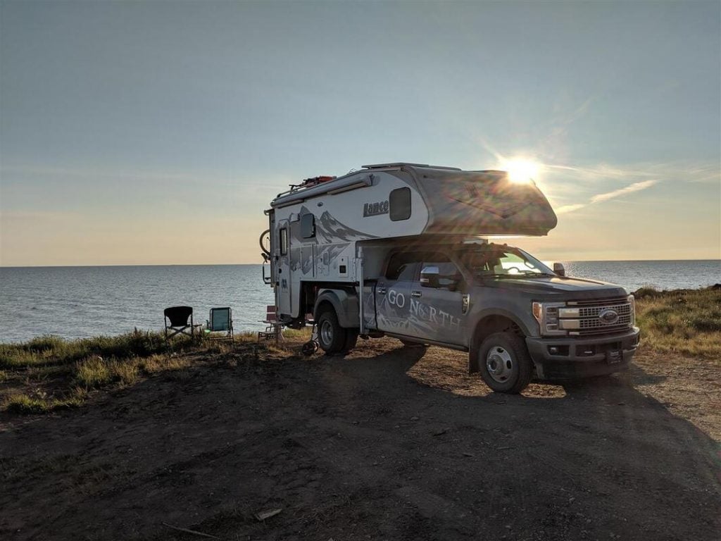 Expedition Truck Camper Camped on Arctic ocean
